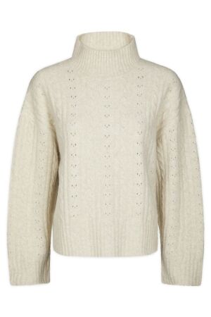 Neo Noir Anda Cable Knit Blouse 124 Ivory Neo Noir Anda Cable Knit Blouse 124 Ivory