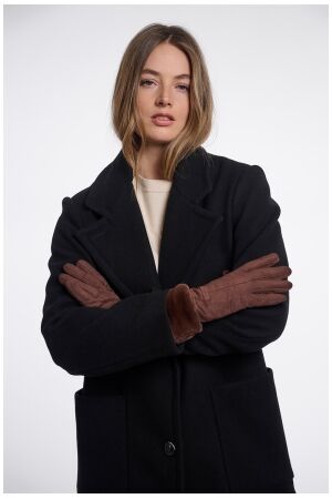 Rino & Pelle Gloves with faux fur 11099 coffee roast Rino & Pelle Gloves with faux fur 11099 coffee roast