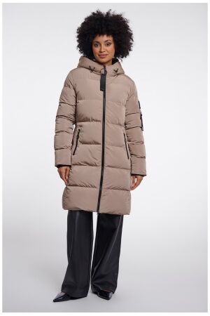Rino & Pelle Long padded hooded coat 10868 toffee Rino & Pelle Long padded hooded coat 10868 toffee