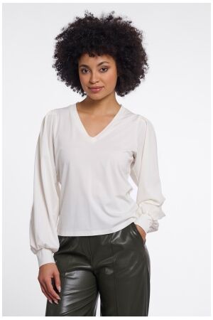 Rino & Pelle V-neck long sleeve top 70 snow white Rino & Pelle V-neck long sleeve top 70 snow white