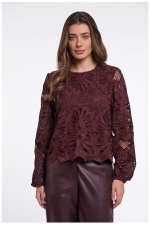 Rino & Pelle Long balloon sleeve blouse 10873 chocolate bean Rino & Pelle Long balloon sleeve blouse 10873 chocolate bean