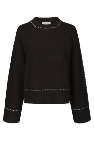 Neo Noir Roeme Knit Stich Blouse Dark brown