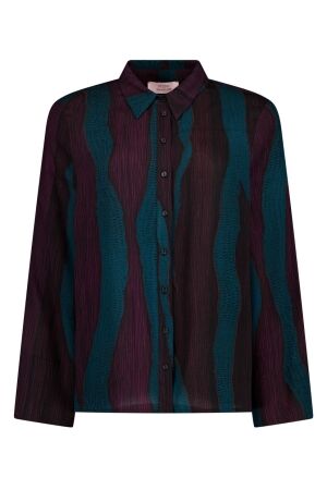 Studio Anneloes Bubba widesleeve blouse 4882 aubergine/teal Studio Anneloes Bubba widesleeve blouse 4882 aubergine/teal