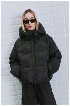 With Black  WBLEMMA SHORT DOWN PUFFER JKT peat dark green