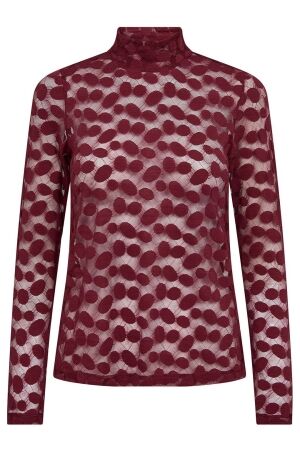 Co'Couture PenolaCC Turtleneck Blouse 30005 Wine Red
