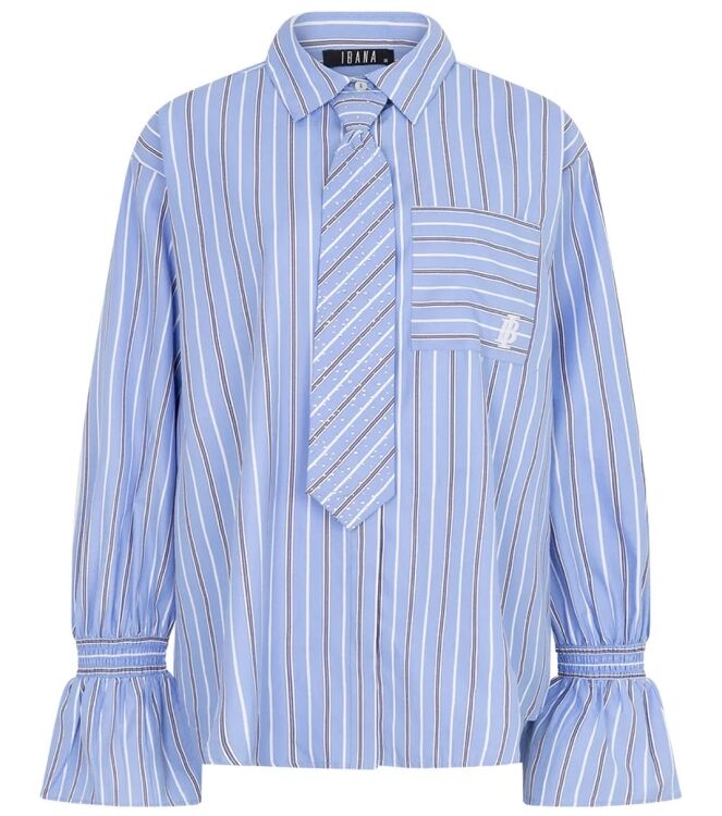 Ibana Talya-Tie Blue Blouse Blauw