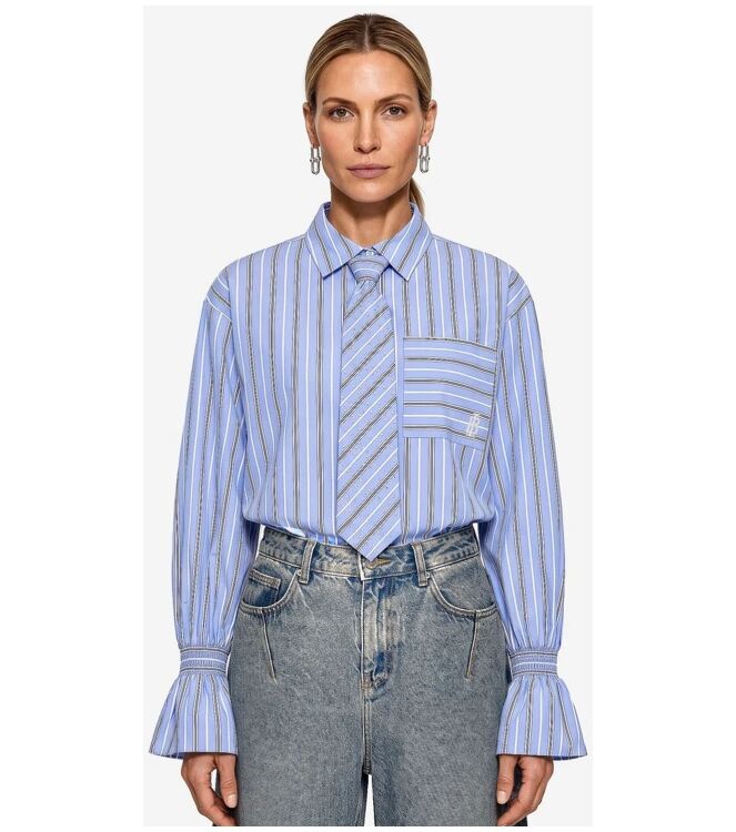 Ibana Talya-Tie Blue Blouse Blauw