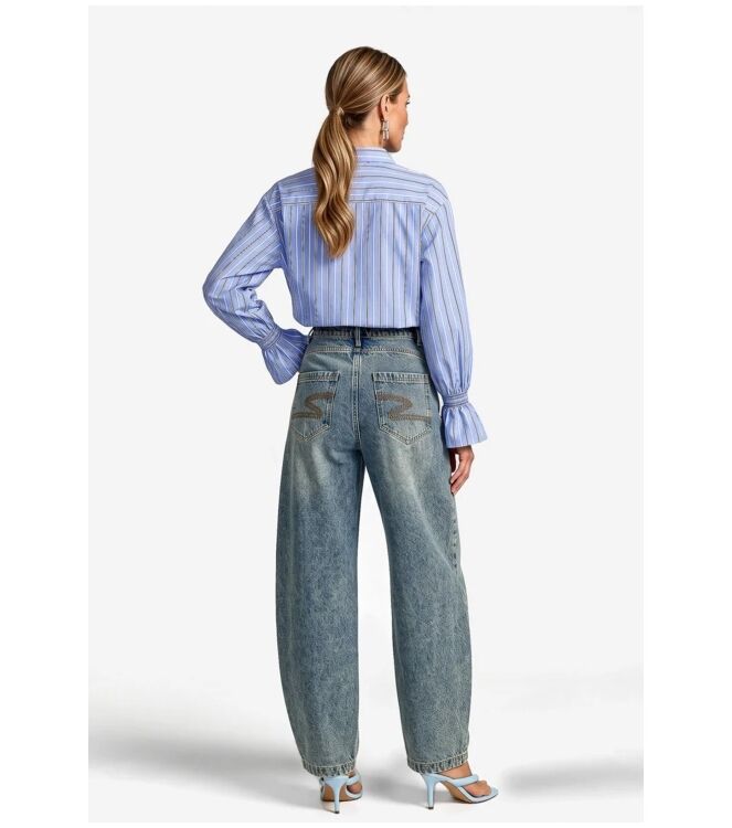 Ibana Talya-Tie Blue Blouse Blauw