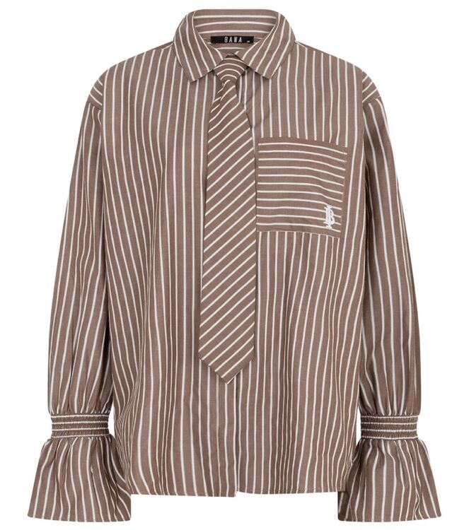 Ibana Talya-Tie Brown Blouse Bruin