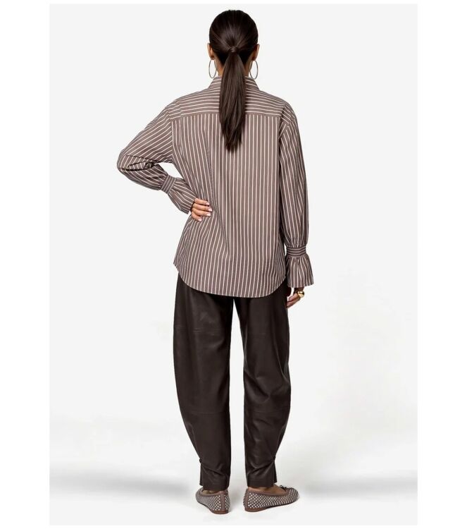 Ibana Talya-Tie Brown Blouse Bruin
